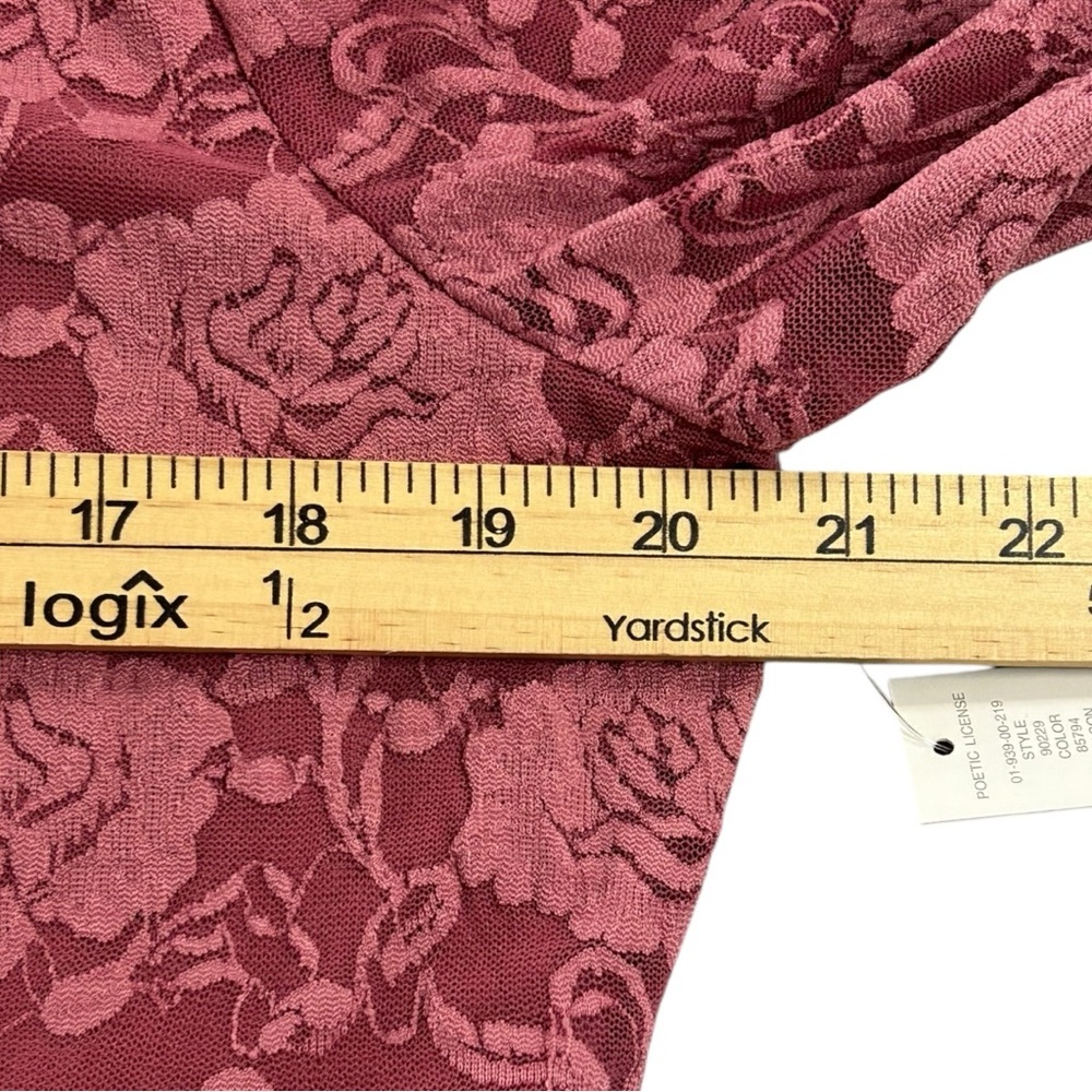Kate Hill NWT Women’s Rose Lace Overlay 3/4 Sleeve Blouse  Sz‎ L - Picture 3 of 7